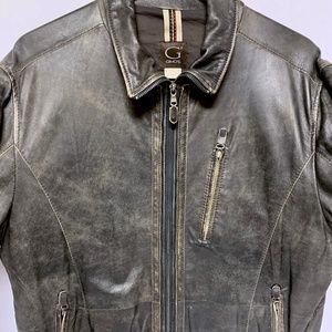 GIMOS Lambskin Leather Jacket - Vintaged Black XL